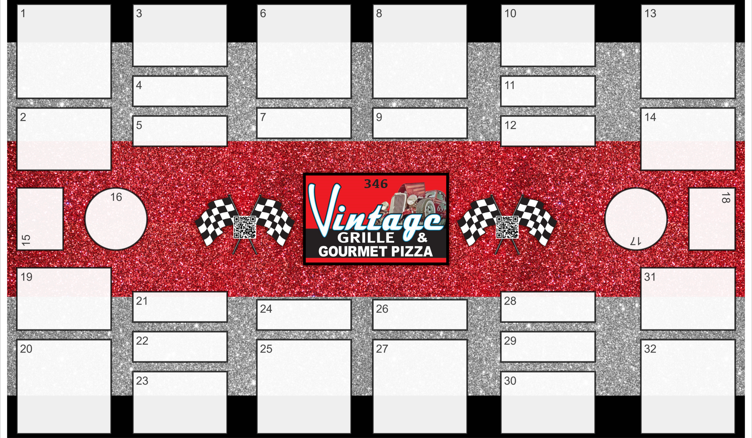 Vintage Grille & Gourmet Pizza table layout
