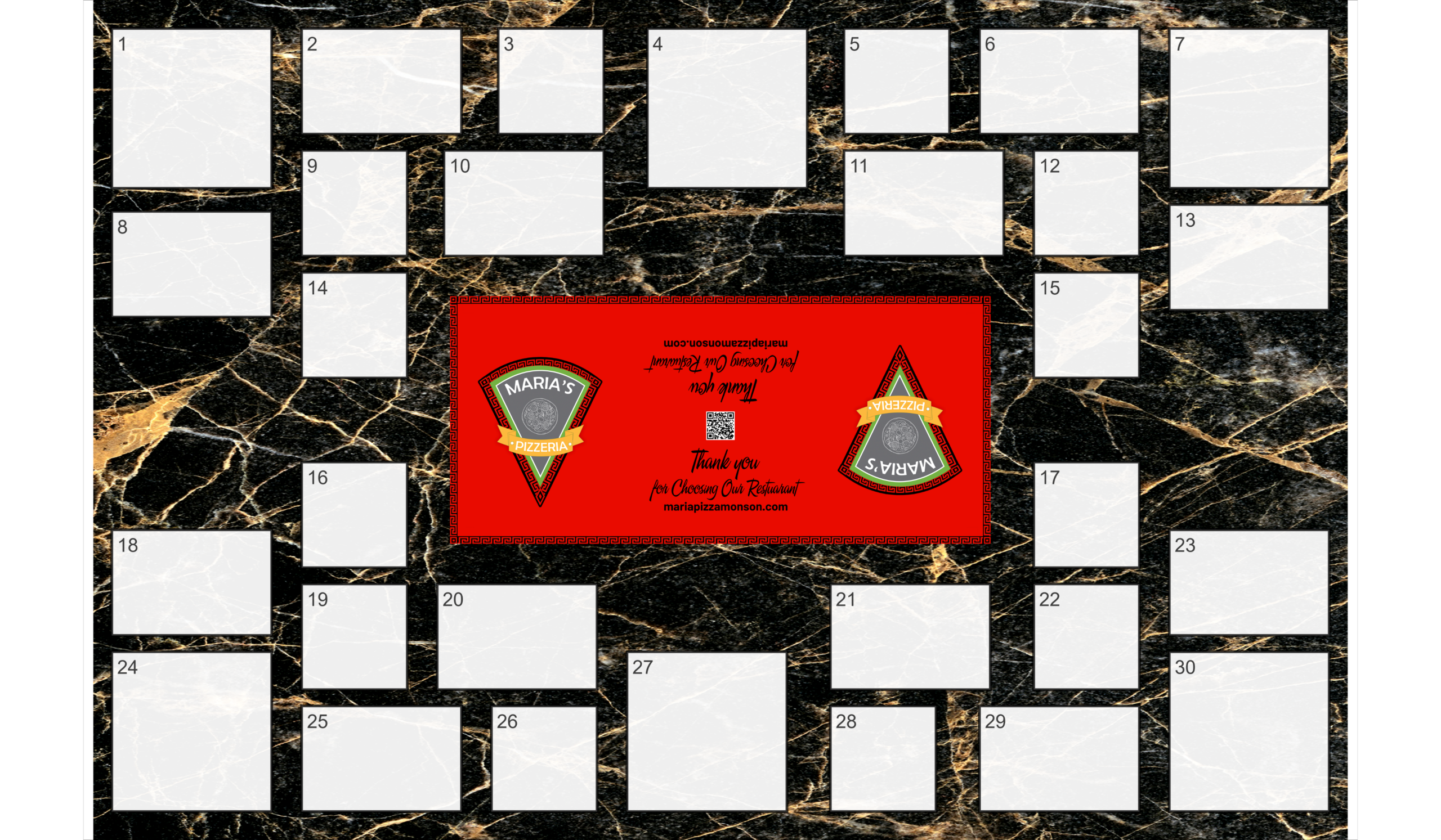 Maria's Pizzeria & Seafood table layout